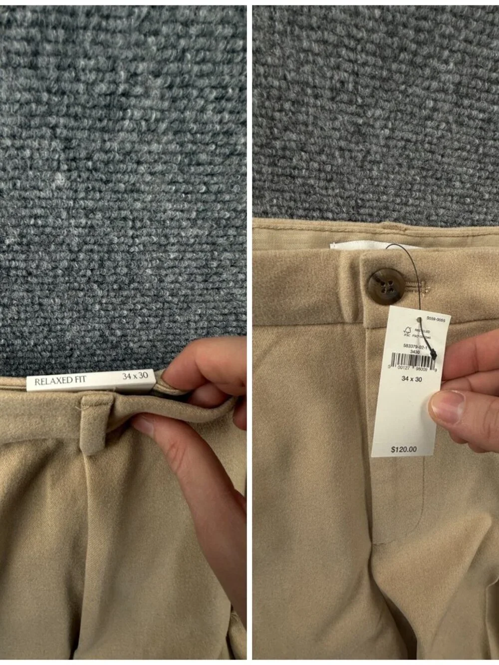 NWT Banana Republic Brushed Pleated Pant Men 34x30 Tapered Leg Relaxed Fit